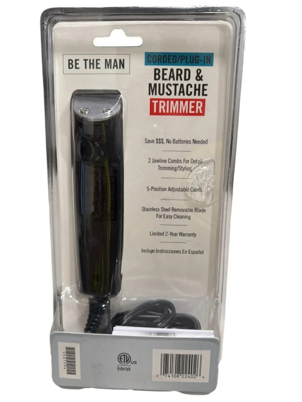 Corded Beard & Mustache Trimmer With 3 Combs New
